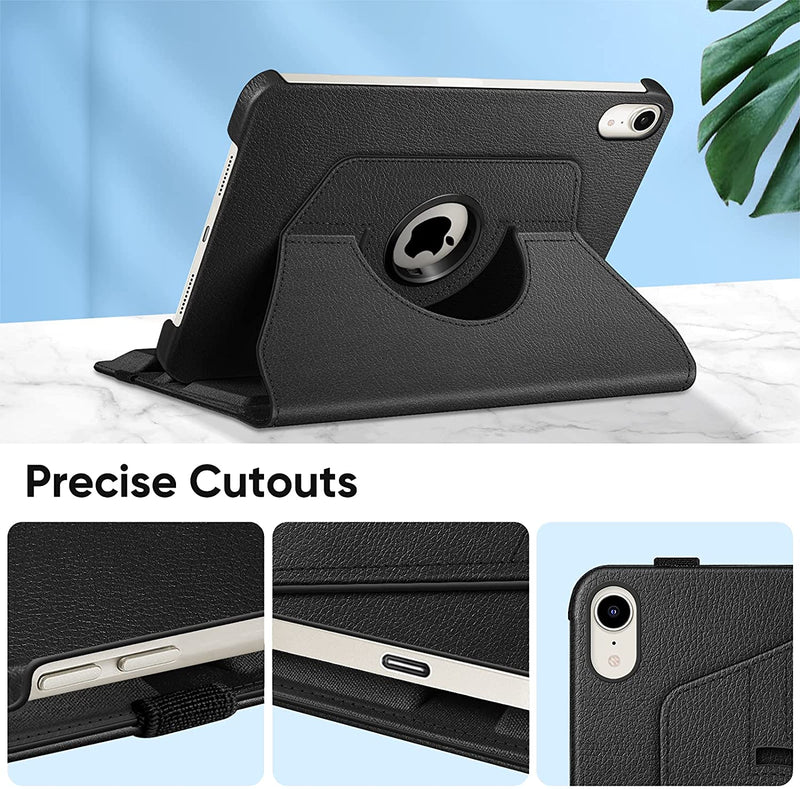 iPad Mini A17 Pro (2024), iPad Mini 6th Gen (2021) 360-Degree Swiveling Stand Case | Fintie
