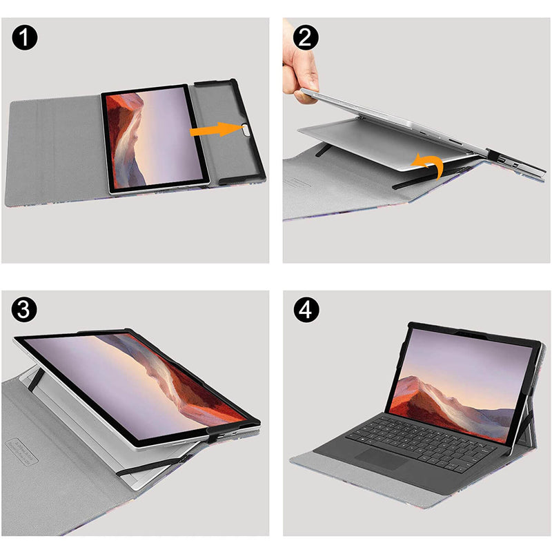 hoe to install fintie ms surface pro 7+ case
