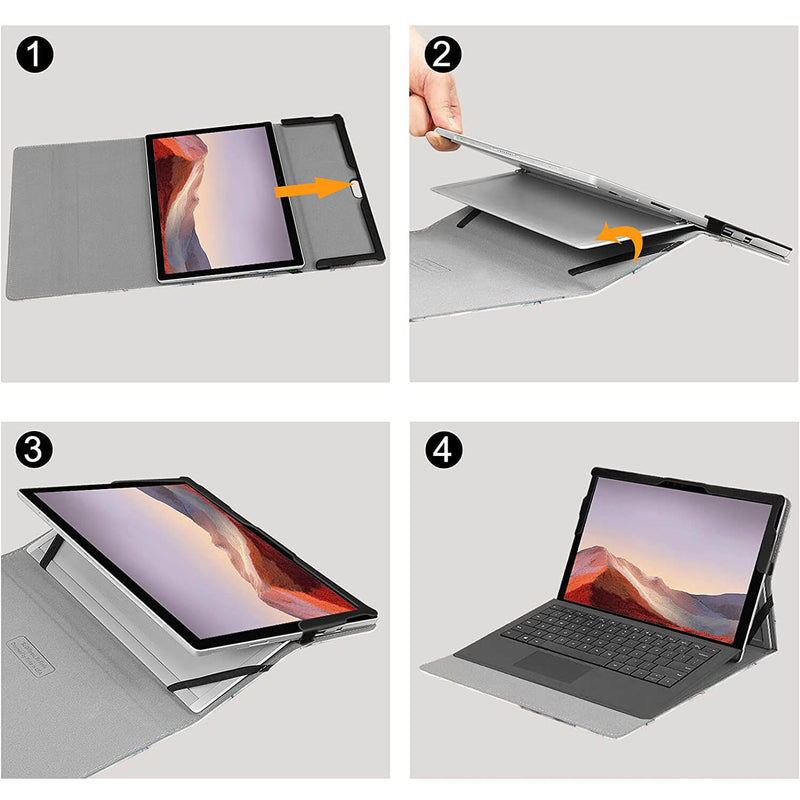 how to put surface pro 7 tablet into fintie case