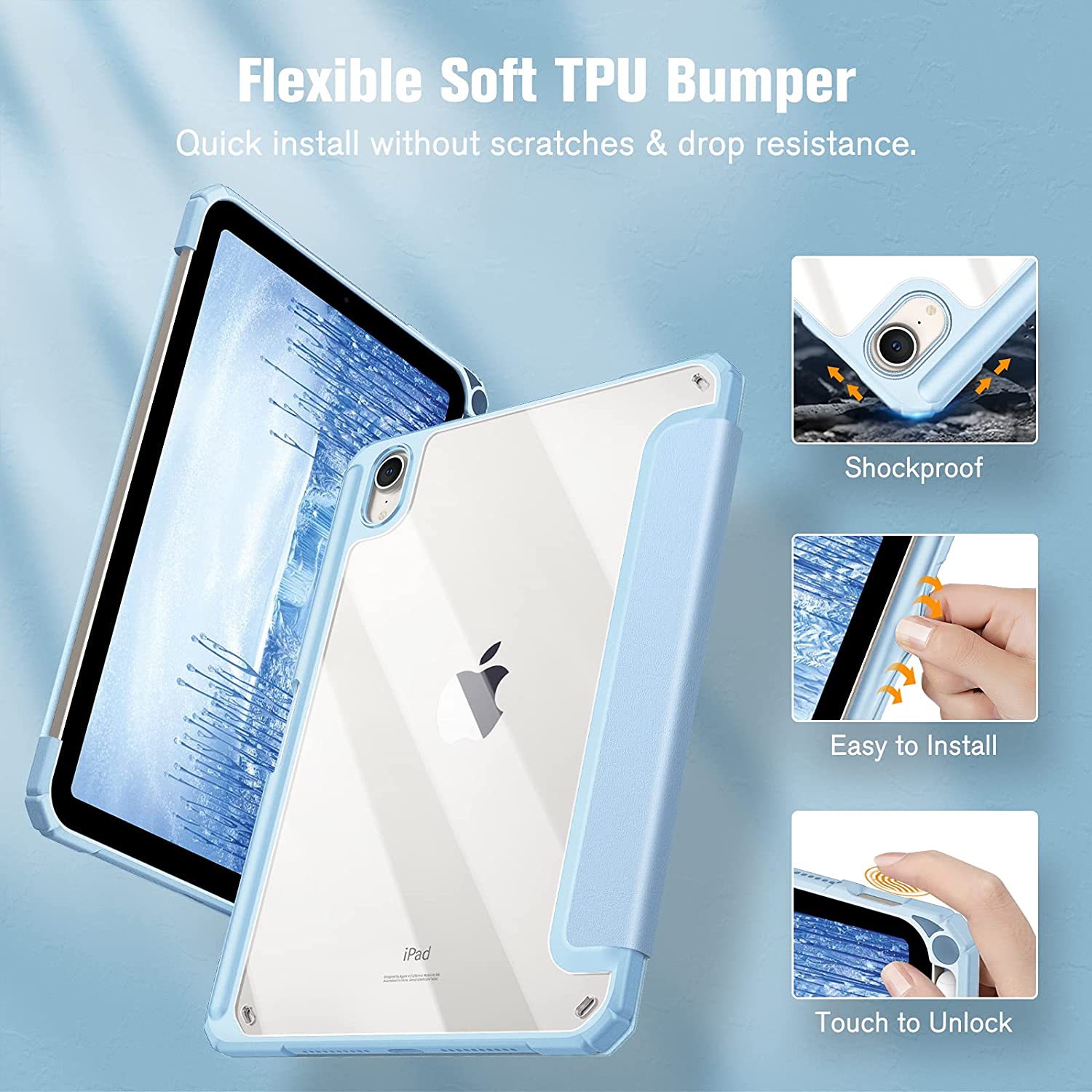 iPad Mini A17 Pro (2024), iPad Mini 6th Gen (2021) Hybrid Slim Case