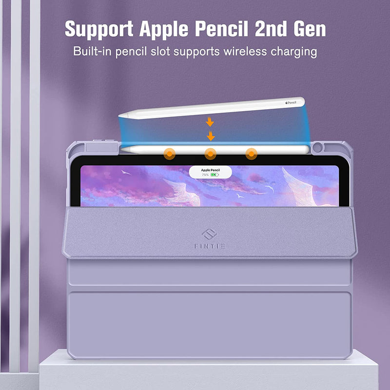purple ipad air case with pencil holder