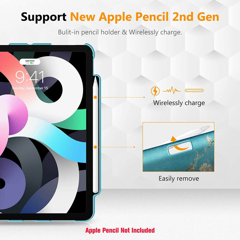 iPad Air 11" M3/M2 chip,iPad Air 5th/4th Generation 10.9" 360-Degree Rotating Stand Cover w/Pencil Holder | Fintie