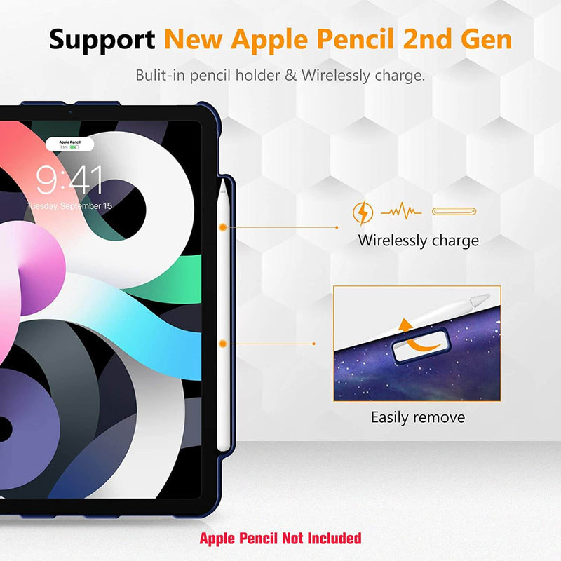 iPad Air 11" M3/M2 chip,iPad Air 5th/4th Generation 10.9" 360-Degree Rotating Stand Cover w/Pencil Holder | Fintie