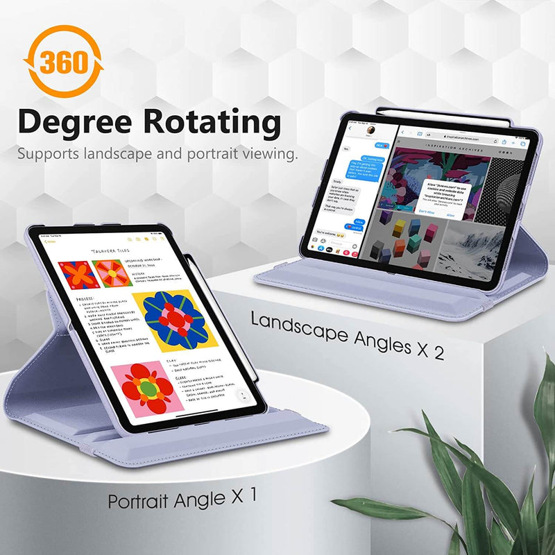 view ipad air at portrait angle with Fintie case
