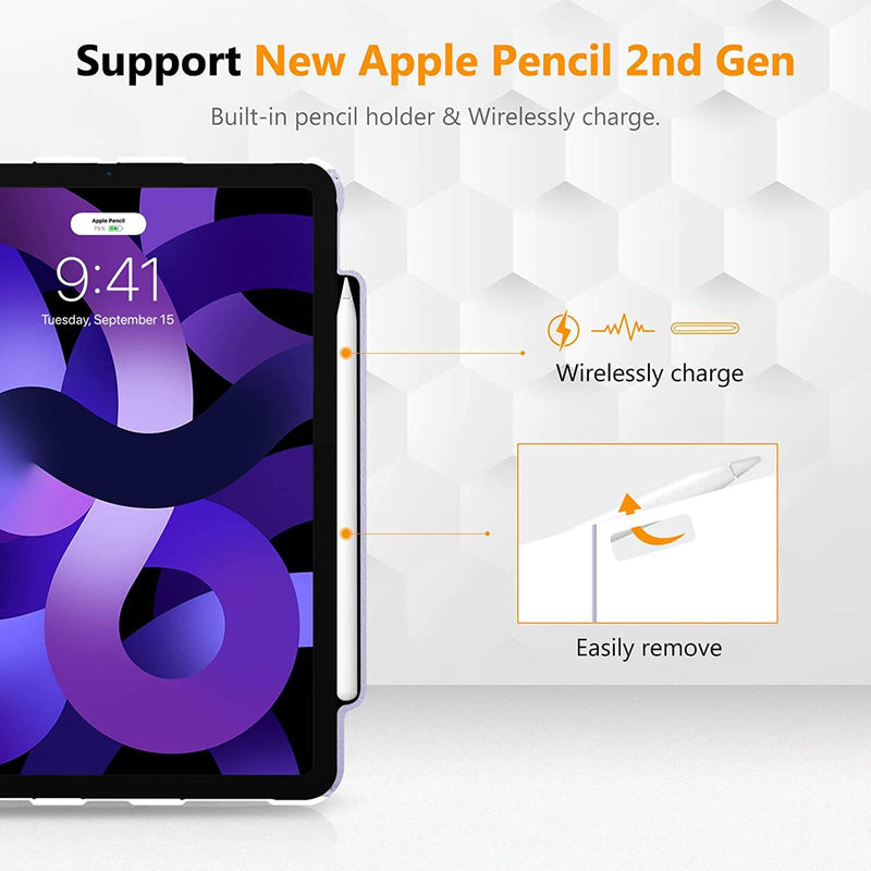 iPad Air 11" M3/M2 chip,iPad Air 5th/4th Generation 10.9" 360-Degree Rotating Stand Cover w/Pencil Holder | Fintie