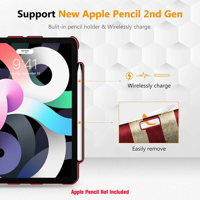iPad Air 11" M3/M2 chip,iPad Air 5th/4th Generation 10.9" 360-Degree Rotating Stand Cover w/Pencil Holder | Fintie