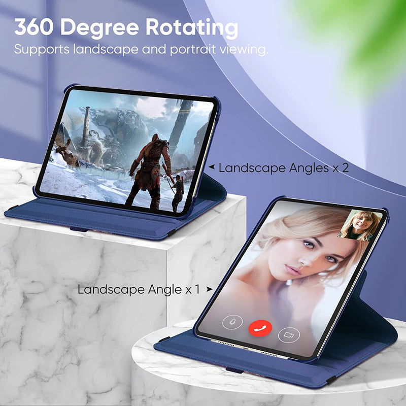 iPad Mini A17 Pro (2024), iPad Mini 6th Gen (2021) 360-Degree Swiveling Stand Case | Fintie