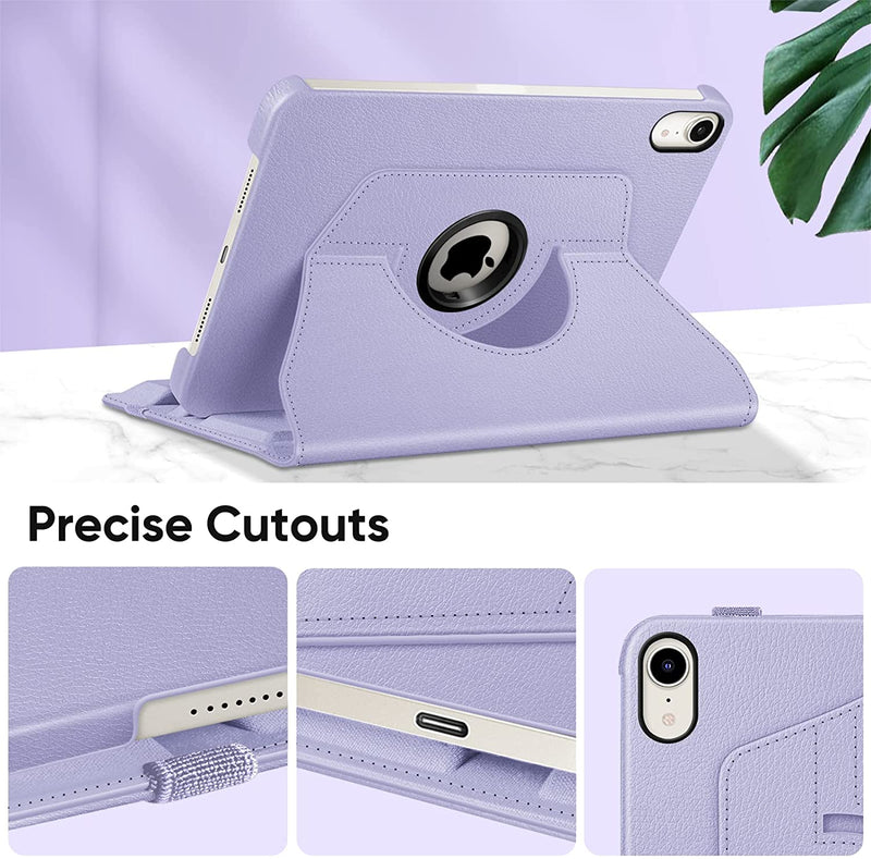 iPad Mini A17 Pro (2024), iPad Mini 6th Gen (2021) 360-Degree Swiveling Stand Case | Fintie