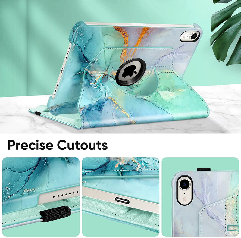 iPad Mini A17 Pro (2024), iPad Mini 6th Gen (2021) 360-Degree Swiveling Stand Case | Fintie