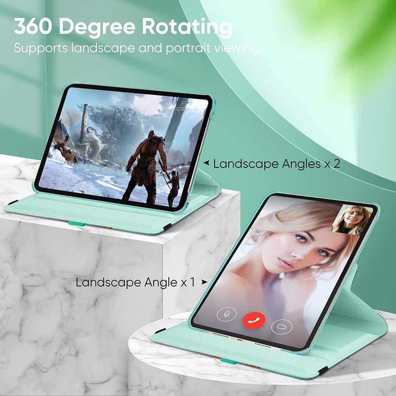 iPad Mini A17 Pro (2024), iPad Mini 6th Gen (2021) 360-Degree Swiveling Stand Case | Fintie