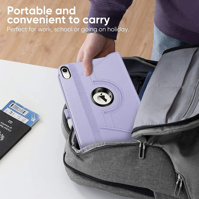 iPad Mini A17 Pro (2024), iPad Mini 6th Gen (2021) 360-Degree Swiveling Stand Case | Fintie