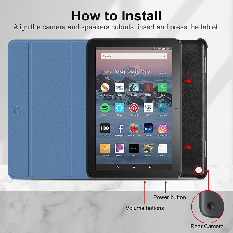 Fire HD 8 / Fire HD 8 Plus (12th/10th Gen, 2024/2022/2020) Slim Trifold Case | Fintie