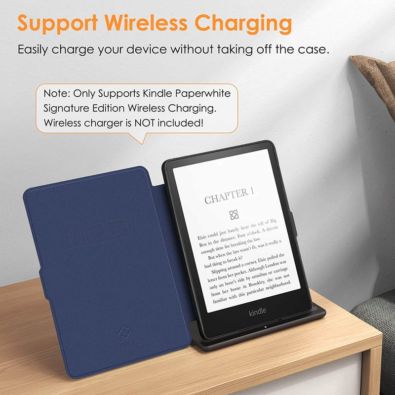 best kindle paperwhite sigature edition case supports wireless charging