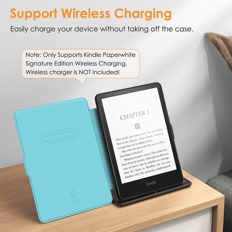 fintie kindle paperwhite sigature edition case supports wireless charging 
