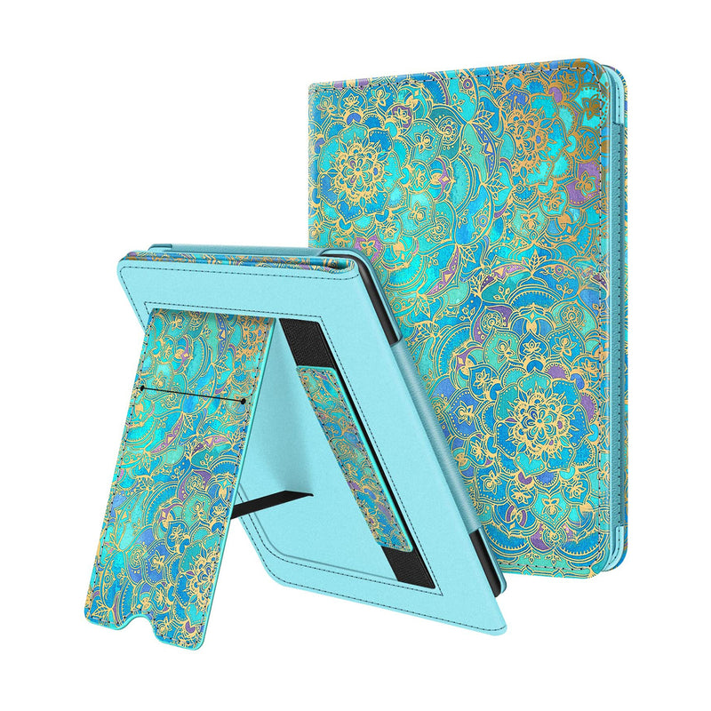 kindle paperwhite signature case in shades of blue pattern