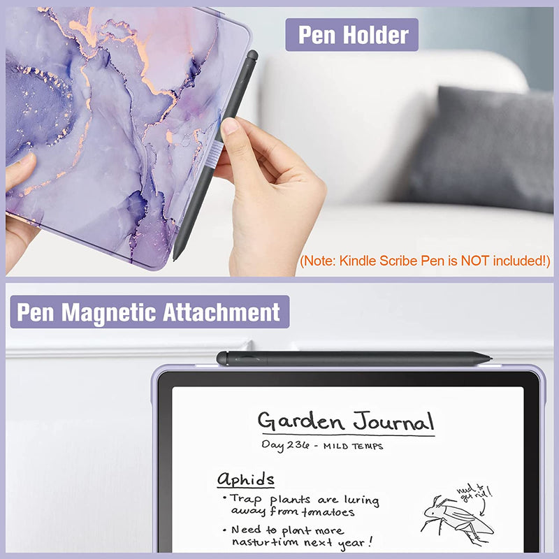 Kindle Scribe (2022) Hybrid Slim Case w/ Transparent Back Shell | Fintie