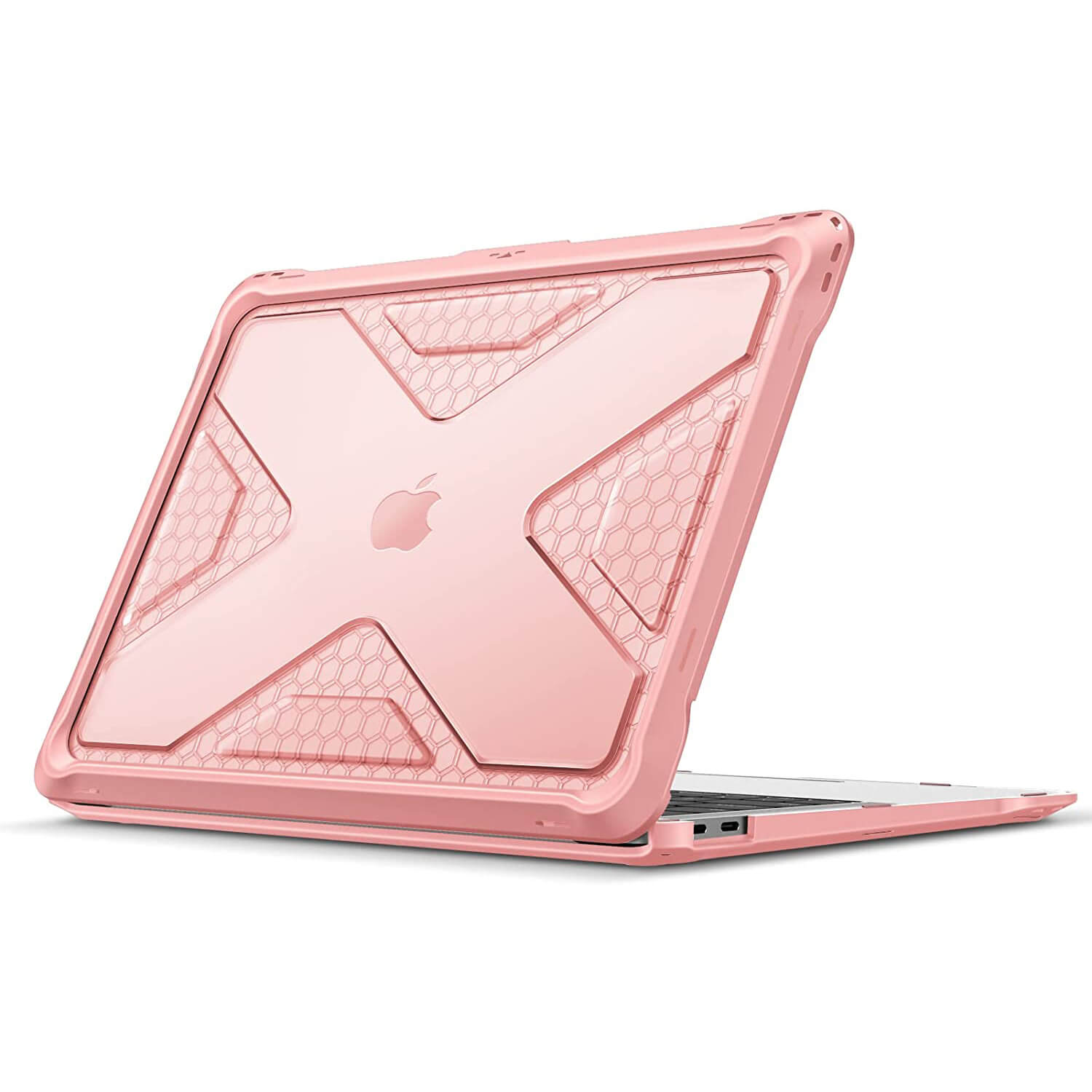 Housse Macbook Air 13 pois roses initiales personnalisées