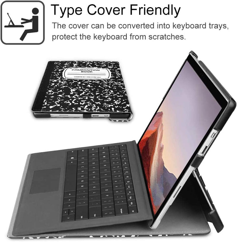 Surface Pro 7+/Pro 7/6/5 Hard Shell Slim Portfolio Cover | Fintie