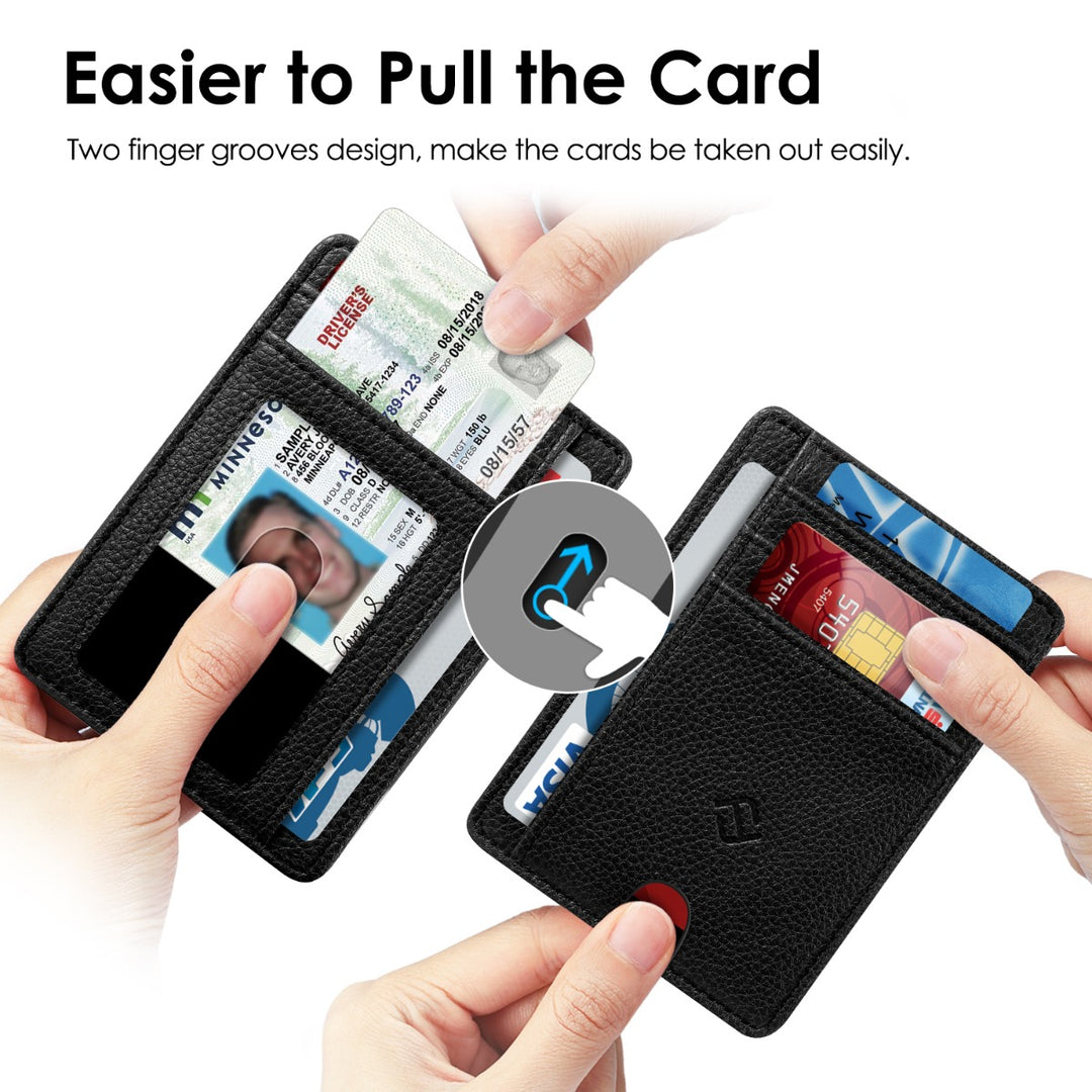 credit card sleeve holder Fintie Slim Minimalist Front Pocket Wallet, RFID Blocking Credit Card Holder Card Cases with ID Window for Men Women