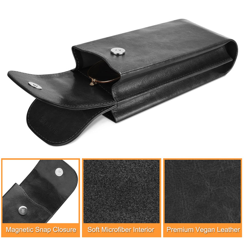 Double Eyeglasses Case with Carabiner Hook | Fintie