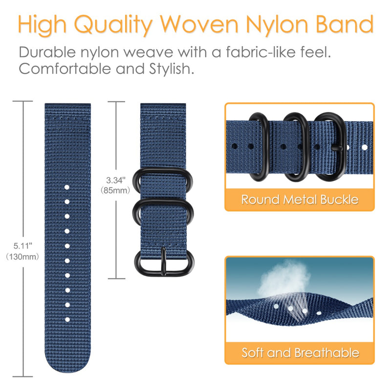 Nylon Watch Band for Garmin Vivoactive 3/Garmin Venu Sq | Fintie