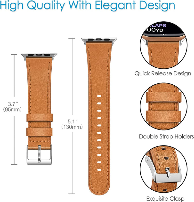 Fintie Leather Band for Apple Watch Series 9/8/7/6/5/4/3/2/1 and iWatch SE