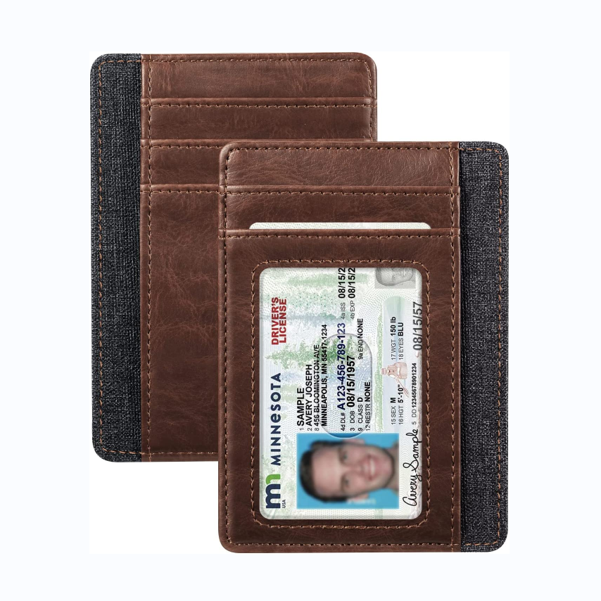 FINTIE Paspoorthouder, reisportemonnee voor familie 4-6, RFID-blokkering, reisdocumentenorganizer, clutch voor paspoorten, visitekaartjes, creditcards, instapkaarten, blauw