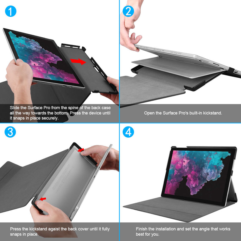 how to install surface pro 7 case
