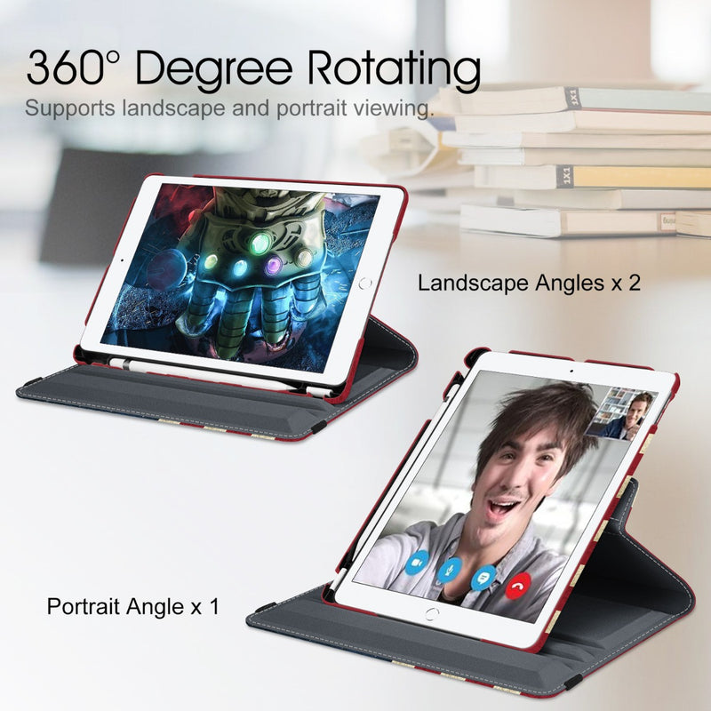 iPad 9th Gen, iPad 8th/7th Gen 360-Degree Rotating Case with Pencil Holder | Fintie