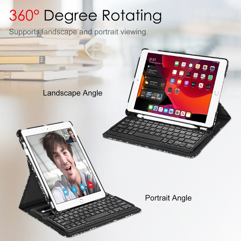 iPad 9th Gen (2021) / iPad 8th/7th Gen 10.2" Rotating Keyboard Case | Fintie
