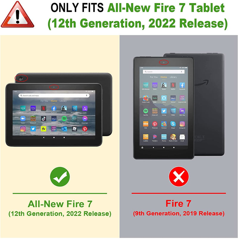 Case for Kindle Fire 7 Tablet 12th Generation, 2022 Release,Fire 7
