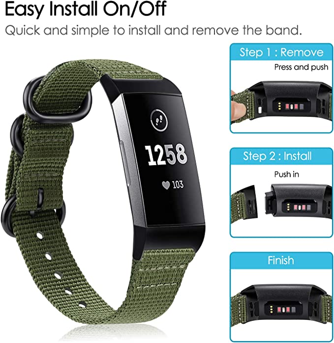 Fitbit Charge 4/ Charge 3 Nylon Sports Band | Fintie