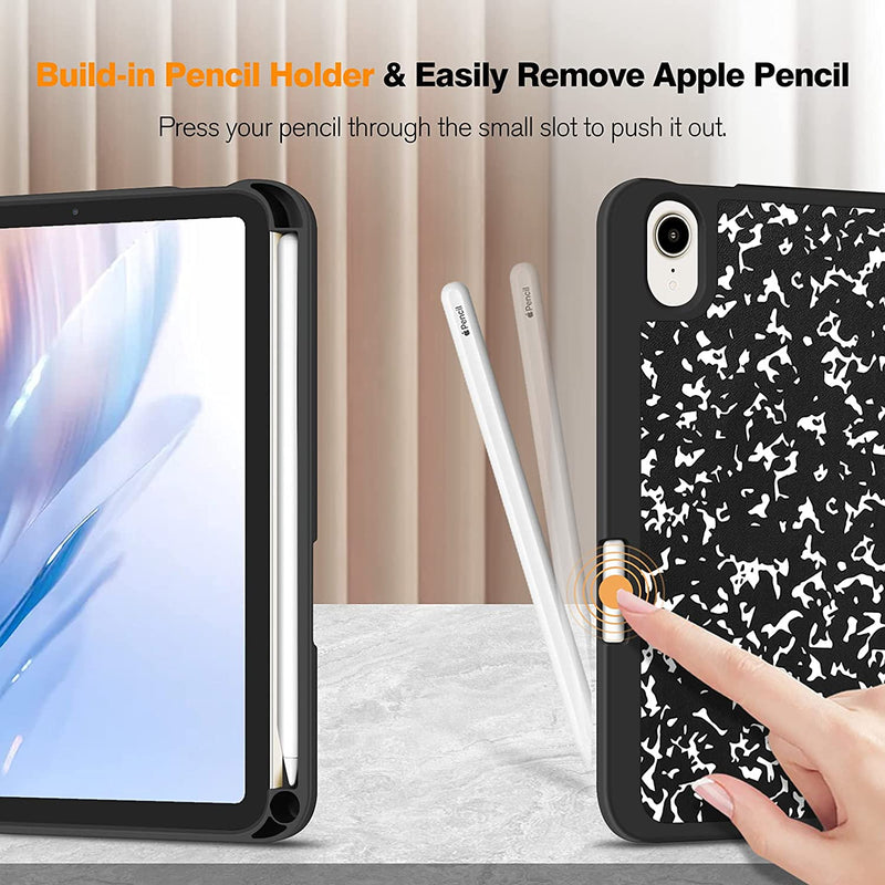iPad Mini A17 Pro (2024), iPad Mini 6th Gen (2021) Soft TPU Case [with Pencil Holder] | Fintie