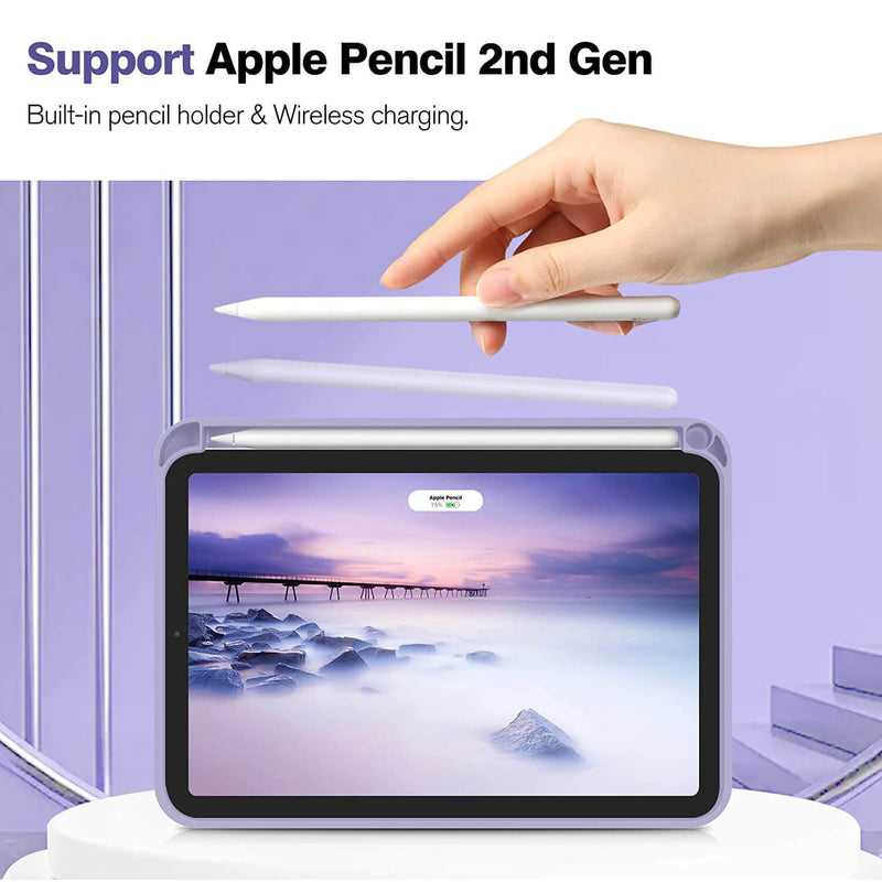 iPad Mini A17 Pro (2024), iPad Mini 6th Gen (2021) Soft TPU Case [with Pencil Holder] | Fintie