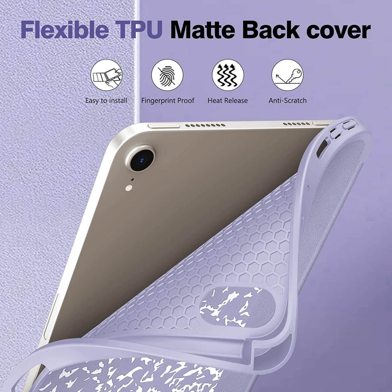 iPad Mini A17 Pro (2024), iPad Mini 6th Gen (2021) Soft TPU Case [with Pencil Holder] | Fintie