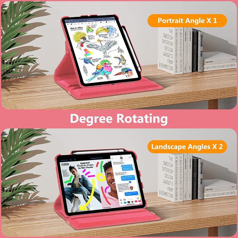 iPad 11-Inch A16 Chip 2025, iPad 10th Gen (2022) 360-Degree Rotating Case w/ Pencil Holder | Fintie