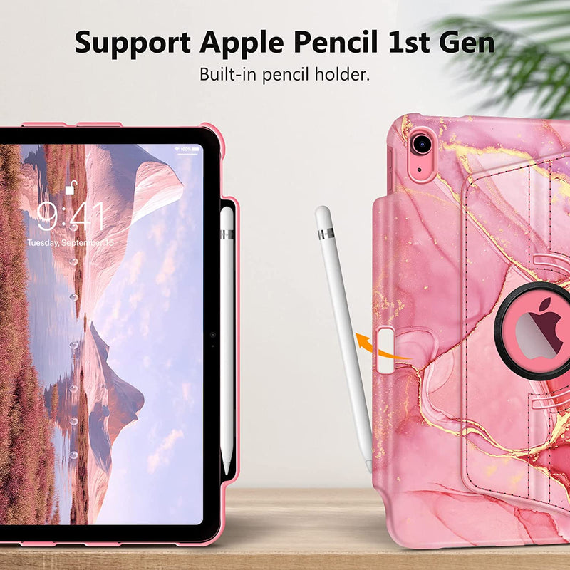iPad 11-Inch A16 Chip 2025, iPad 10th Gen (2022) 360-Degree Rotating Case w/ Pencil Holder | Fintie