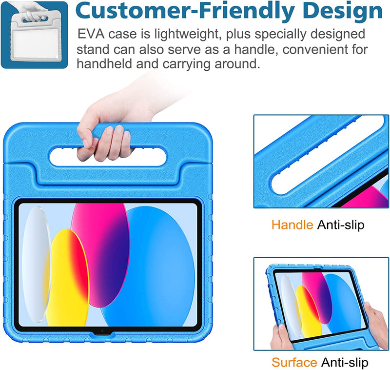 iPad 11-Inch A16 Chip 2025, iPad 10th Gen 10.9" 2022 Kid-Friendly EVA Shockproof Case w/ Pencil Holder | Fintie