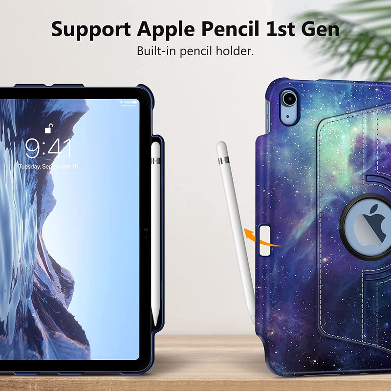 iPad 11-Inch A16 Chip 2025, iPad 10th Gen (2022) 360-Degree Rotating Case w/ Pencil Holder | Fintie