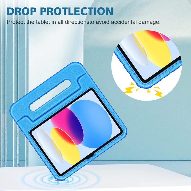 iPad 11-Inch A16 Chip 2025, iPad 10th Gen 10.9" 2022 Kid-Friendly EVA Shockproof Case w/ Pencil Holder | Fintie
