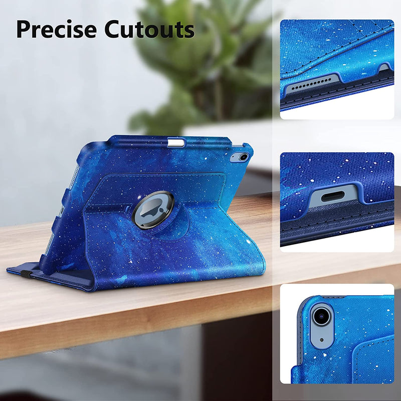iPad 11-Inch A16 Chip 2025, iPad 10th Gen (2022) 360-Degree Rotating Case w/ Pencil Holder | Fintie