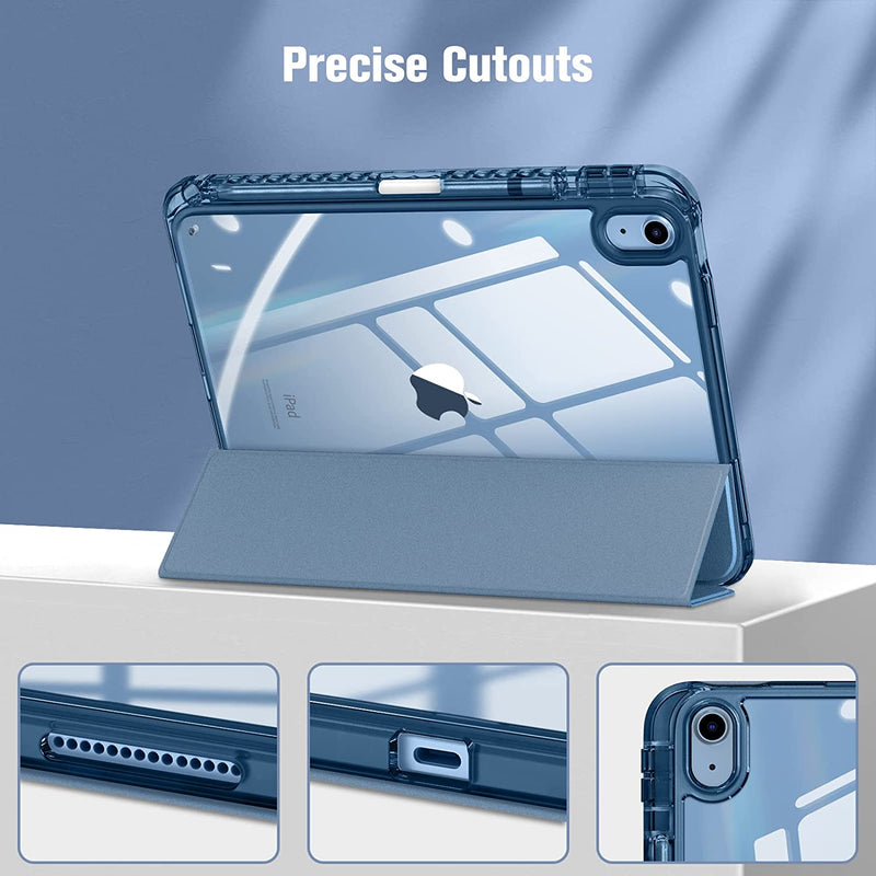 iPad 11-Inch A16 Chip 2025, iPad 10th Gen (10.9", 2022) Slim Case w/ Crystal Transparent Back Cover & Pencil Holder | Fintie