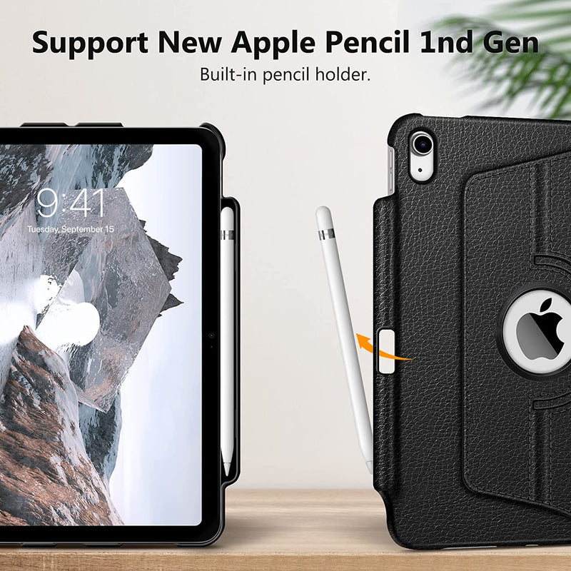 iPad 11-Inch A16 Chip 2025, iPad 10th Gen (2022) 360-Degree Rotating Case w/ Pencil Holder | Fintie