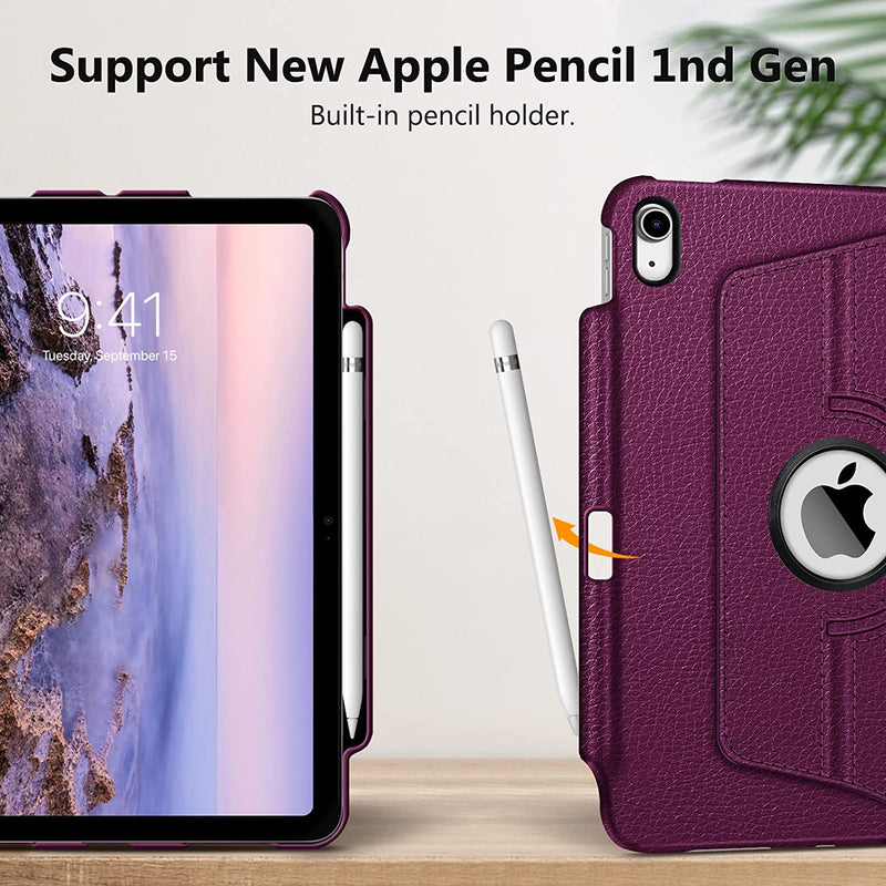 iPad 11-Inch A16 Chip 2025, iPad 10th Gen (2022) 360-Degree Rotating Case w/ Pencil Holder | Fintie