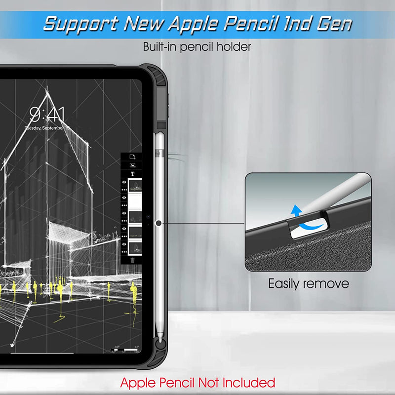 iPad 10th Gen 10.9 Magnetic Stand Case w/ Pencil Holder