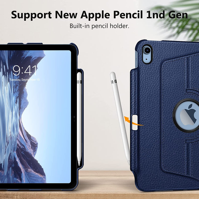 iPad 11-Inch A16 Chip 2025, iPad 10th Gen (2022) 360-Degree Rotating Case w/ Pencil Holder | Fintie