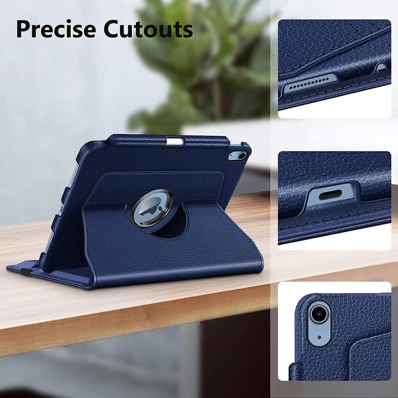 iPad 11-Inch A16 Chip 2025, iPad 10th Gen (2022) 360-Degree Rotating Case w/ Pencil Holder | Fintie