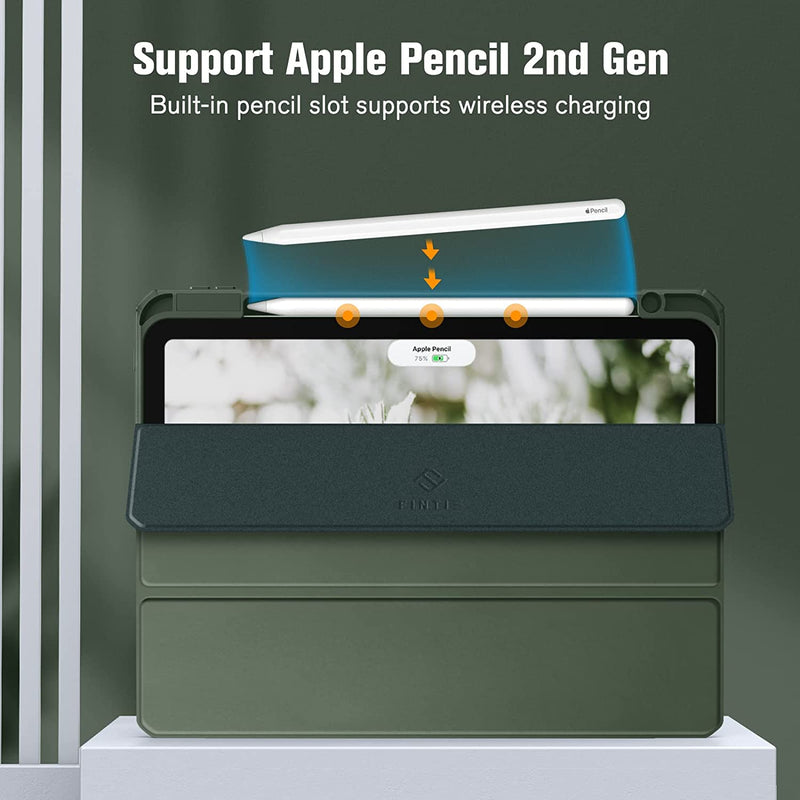 iPad alpine green case with pencil holder
