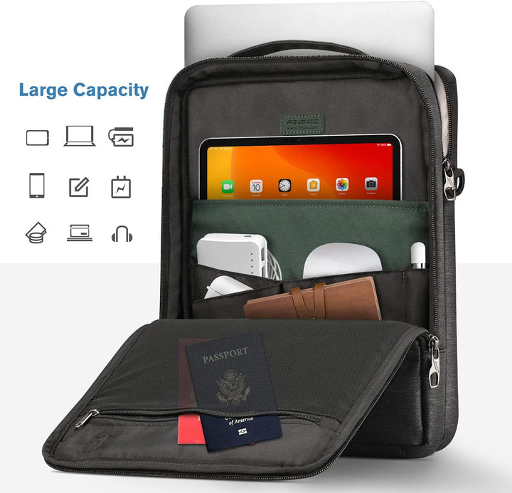 backpack to carry laptop and ipad FINTIE FINPAC Shoulder Bag for 13.6-inch MacBook Air M3/A3113 M2/A2681 2024-2022, MacBook Pro 14 M3/M2/M1 2023-2021, 13.3" MacBook, Surface Pro,