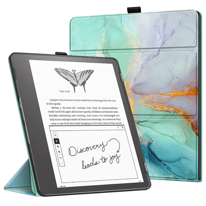 kindle scribe case in emerald marble